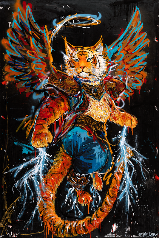 God of lightning canvas print