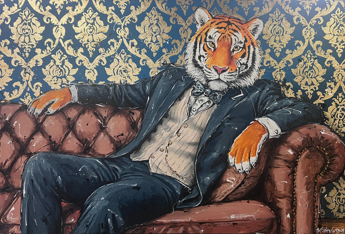 Chilling In Style - Blue Bowtie — original artwork by The Space Cowboy